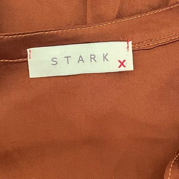 STARK X Deep Copper Satin Blouse Size Small - Picture 9 of 9